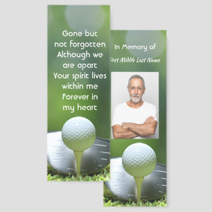 Memorial Photo Golfer Golf Course Golfing Bookmarks
