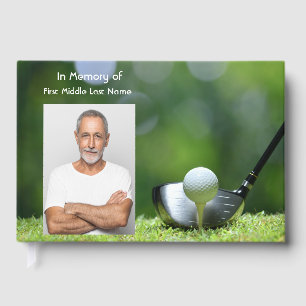 Memorial Photo Golfer Golf Course Golfing Guest Book