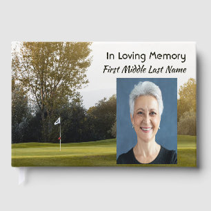 Memorial Photo Golfer Golf Course Golfing Guest Book