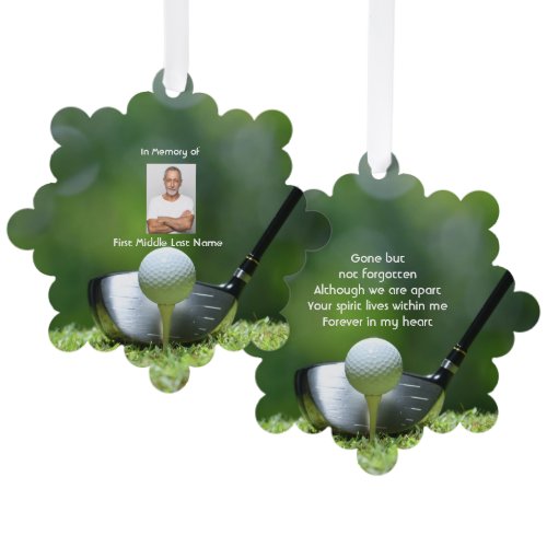 Memorial Photo Golfer Golf Course Golfing Ornament Card