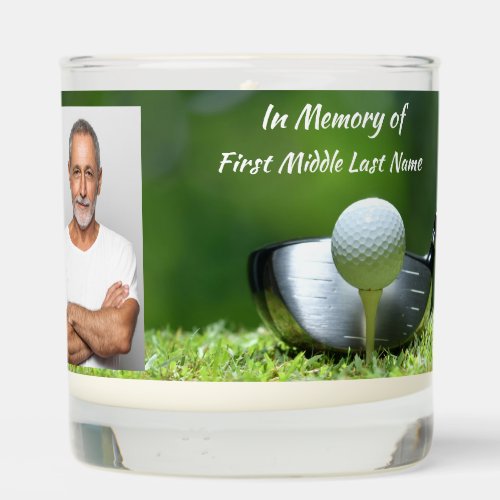 Memorial Photo Golfer Golf Course Golfing Scented Candle