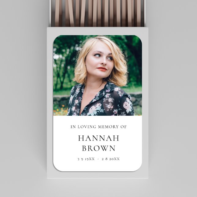 Memorial Photo | In Loving Memory Modern Elegant Matchboxes (Creator Uploaded)