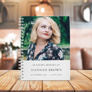 Memorial Photo In Loving Memory Modern Elegant Notebook