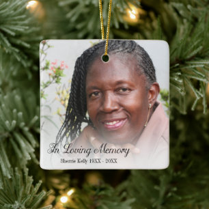 Memorial Photo In Loving Memory Mother Ceramic Ornament