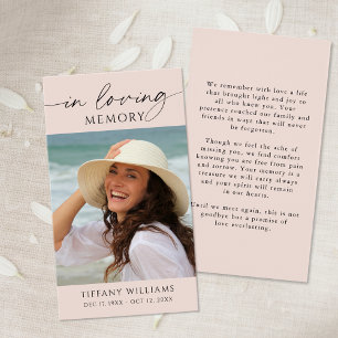 Memorial Photo In Loving Memory Simple Prayer Card
