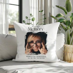 Memorial Photo 'In Loving Memory' Tribute Throw Pillow