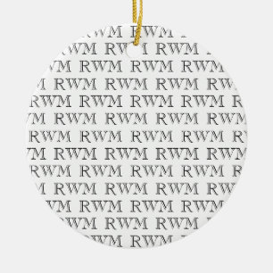 Memorial PHOTO INITIALS Pattern Modern Keepsake Ceramic Ornament