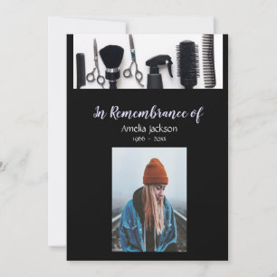 Memorial Photo Invite  Hairdresser Hairdressing 