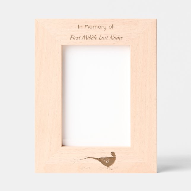  Memorial Photo Invite Pheasant Bird Art Engraved Frames (Front)