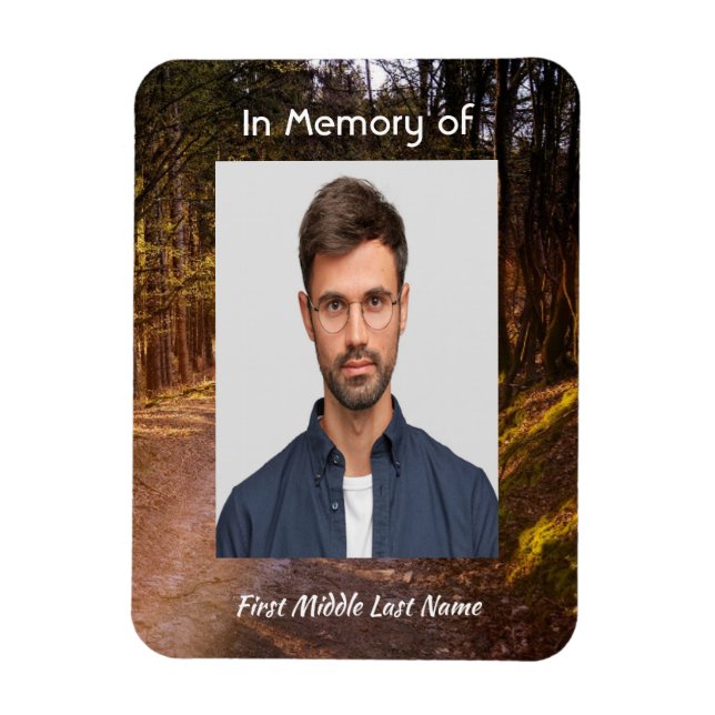 Memorial Photo Keepsake Forest Trail Walk Magnet (Vertical)