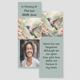 Memorial Photo Keepsake Hummingbird Bookmarks