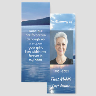 Memorial Photo Keepsake Lake Sunrise Nature Bookmarks