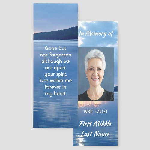 Memorial Photo Keepsake Lake Sunrise Nature Bookmarks