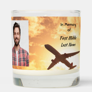 Memorial Photo Keepsake Pilot Airplane Flying Scented Candle