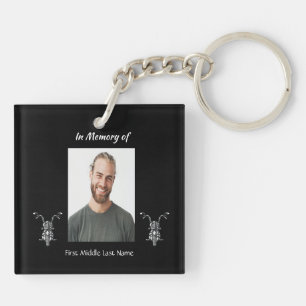 Memorial Photo Motorcycle Biker Keychain