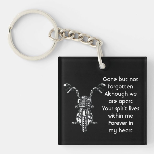 Memorial Photo Motorcycle Biker  Keychain (Front)
