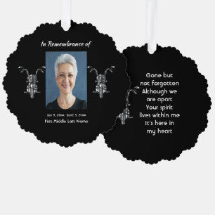 Memorial Photo Motorcycle Biker Ornament Card