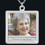 Memorial Photo Necklace<br><div class="desc">Custom photo necklace, with space for personalization. Click "customize" to adjust photo size or text size.</div>