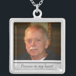 Memorial Photo Necklace<br><div class="desc">Custom photo necklace, with space for personalization. Click "customize" to adjust photo size or text size.</div>