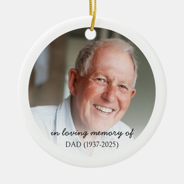 Memorial Photo Ornament with QR Code (Front)