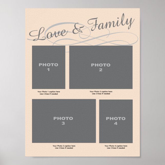 Memorial Photo Page Love and Family Poster (Front)