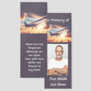 Memorial Photo Pilot Airplane Flying Sunset Bookmarks