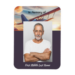 Memorial Photo Pilot Airplane Flying Sunset Magnet