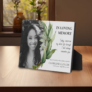 Memorial Photo Plaque Greenery Foliage Frame