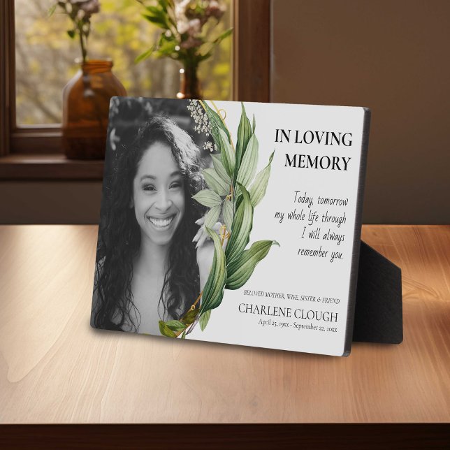 Memorial Photo Plaque | Greenery Foliage Frame (Creator Uploaded)