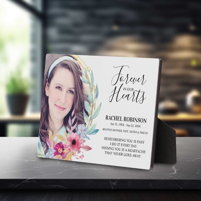 Memorial Photo Plaque | Watecolor Flower Frame (Creator Uploaded)