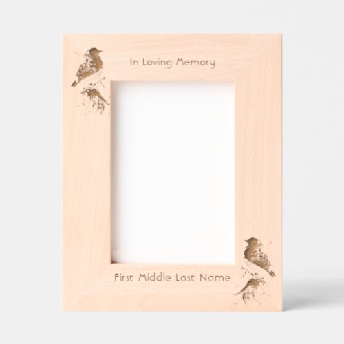 Memorial Photo Poem Bluebird Garden Bird  Engraved Frames
