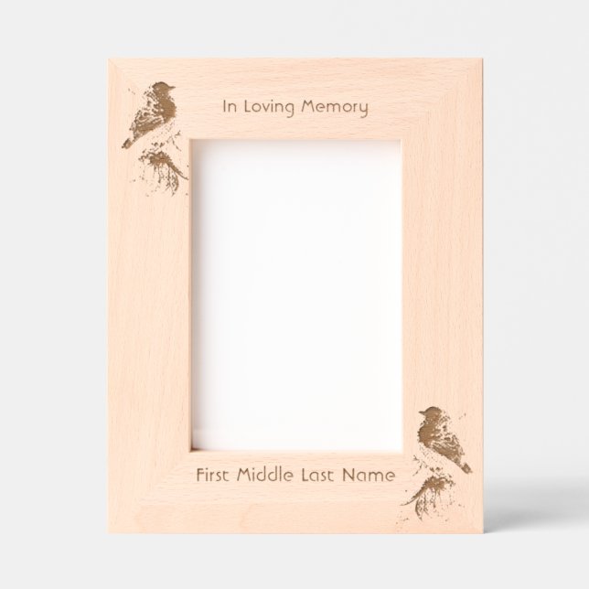 Memorial Photo Poem Bluebird Garden Bird  Engraved Frames (Front)