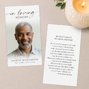 Memorial Photo Poem In Loving Memory Prayer Card