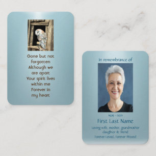 Memorial Photo Prayer Barn Owl Bird Nature Business Card