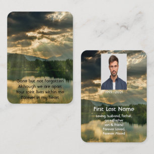 Memorial Photo Prayer Beautiful Sky Sun Light  Business Card