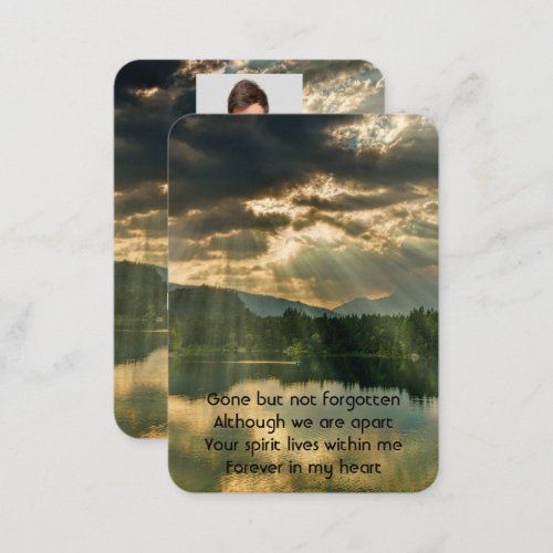 Memorial Photo Prayer Beautiful Sky Sun Light  Business Card