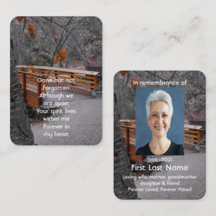 Memorial Photo Prayer Bridge Forest Wilderness Business Card