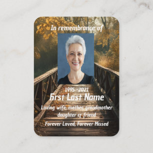 Memorial Photo Prayer Bridge Nature Landscape Business Card