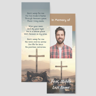 Memorial Photo Prayer Christian Cross Mountain Bookmarks