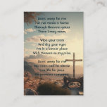 Memorial Photo Prayer Christian Cross Mountain  Business Card