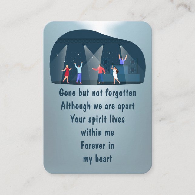 Memorial Photo Prayer Dance Theater Performing Art Business Card (Front)