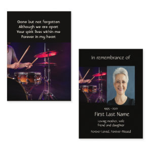 Memorial Photo Prayer Drummer Drums Band  Business Card