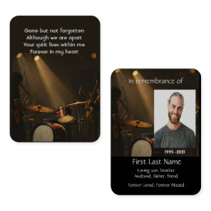 Memorial Photo Prayer Drummer Drums Band  Business Card