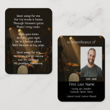 Memorial Photo Prayer Drummer Drums Band Christian