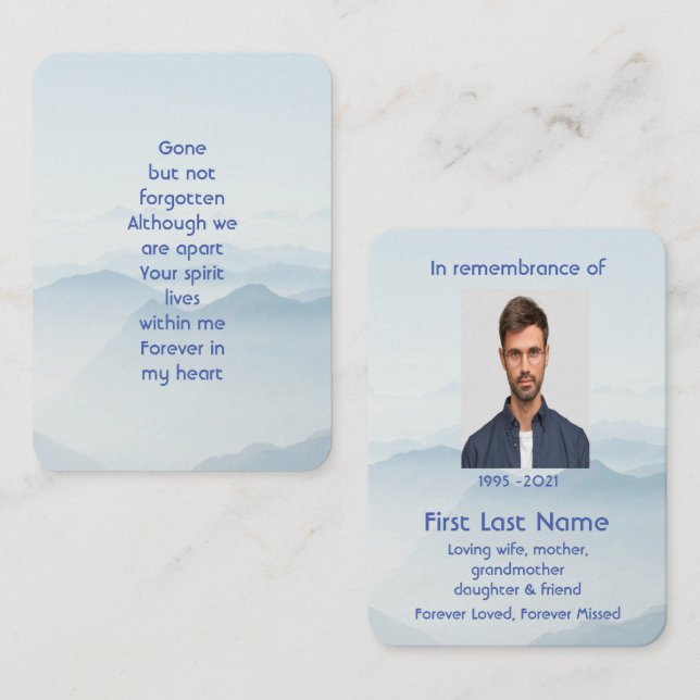 Memorial Photo Prayer Fog Smoky Mountains Business Card (Front/Back)