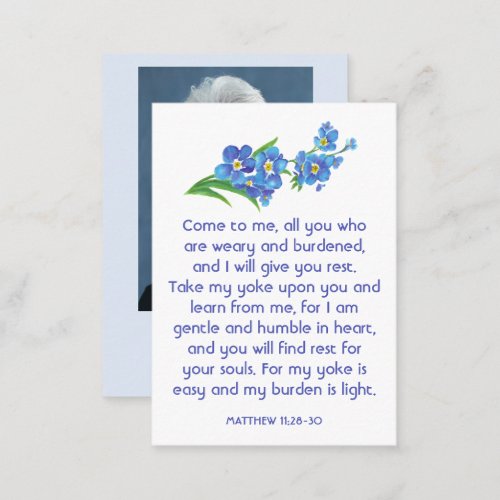 Memorial Photo Prayer Forget_me_not Garden Flower Business Card