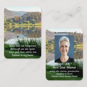 Memorial Photo Prayer Golf Course Pond Lake Nature Business Card