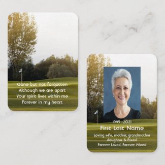 Memorial Photo Prayer Golfer Golf Course Golfing B