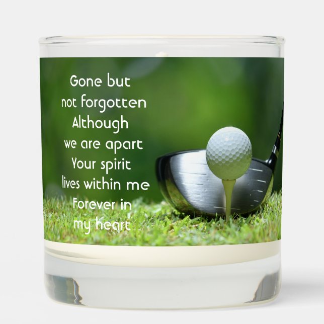 Memorial Photo Prayer Golfer Golf Course Golfing Scented Candle (Front)
