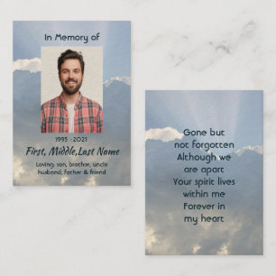  Memorial Photo Prayer Heavenly Sky Business Card